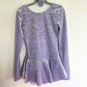Girls Mondor Figure Skating Dress Velvet Leopard 12/14